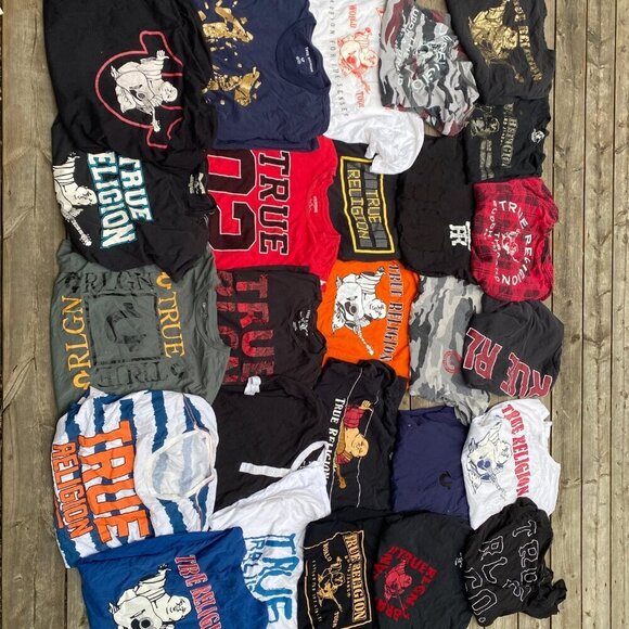 HUGE LOT OF 26 TRUE RELIGION T SHIRTS SIZE LARGE AND UP - Picture 2 of 4